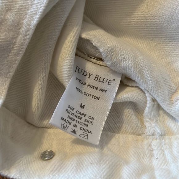 NWT Judy Blue White Denim Jacket Medium Cropped - Picture 14 of 14